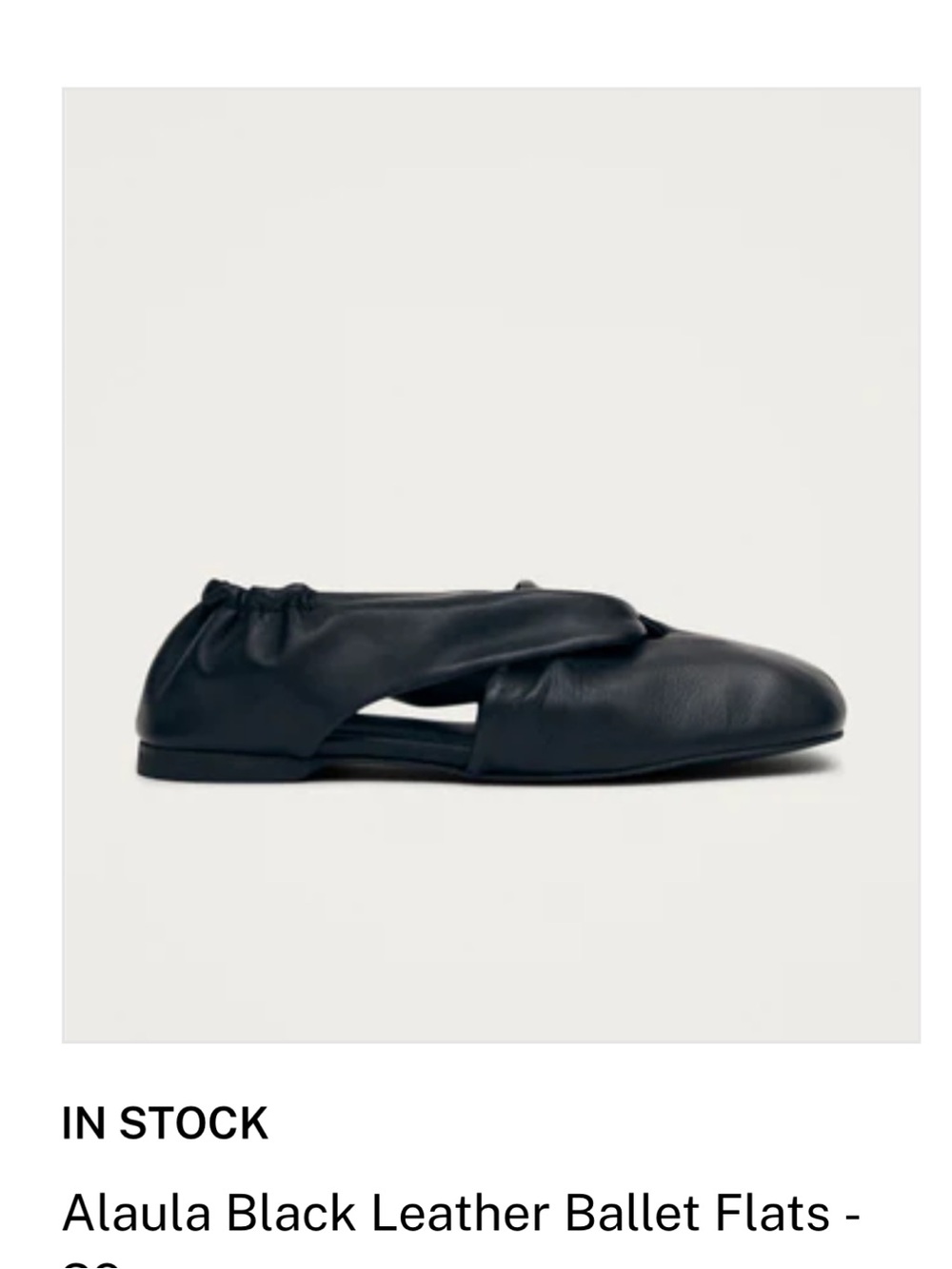 ALOHAS Black Leather Ballet Flats